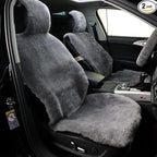 Natural Fur Sheepskin Universal car seat Covers for seat Cushion Auto Accessories,(High Grade Grey, Universal Fit Pack of 2)