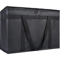 Bodaon 1-Pack Insulated Food Delivery Bag, XX-Large Reusable Grocery Shopping Bag, Frozen Food Cold, Cooler Bags with Zippered Top, Black