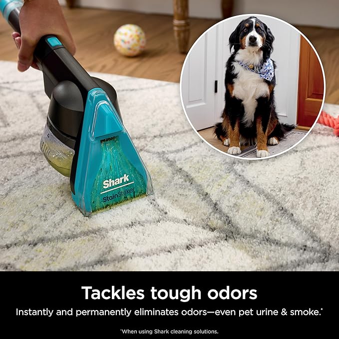 Shark EX301 CarpetXpert HairPro Pet with StainStriker, Corded Upright Deep Carpet, Rug & Upholstery Cleaner, Pet Stain Remover, Gray (Renewed)