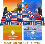 YOKYHOM American Flag Golf Cart Seat Covers for 2/4-Seater, Patriotic USA Seat Towel Blanket Keeps Seats Cool & Clean for Summer, Microfiber Fits EZGO, Club Car, Yamaha, 51"x31"