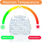 Lunch Bag for Women Insulated Lunch Box Cute Corduroy Lunch Tote Bags Reusable Large Capacity Cooler Bag for Travel Work Picnic