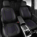 CAR PASS 3D Foam Mesh Leather Car Seat Covers Front Seats, Breathable Front Seat Cover for Cars, Comfortable Universal Fit for SUV Truck Sedan Automotive Anti-Slip Airbag Compatible, Black and Purple