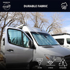 VanEssential Insulated Reflective Blackout Magnetic Window Covers Designed for Mercedes-Benz VS30 (Van Years 2019 to Current), Front Door (Pair), Charcoal Gray Reflective