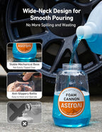 AstroAI Foam Cannon for Pressure Washer, Snow Clear Foam Cannon, Wide Neck Foam Blaster Adjustable Nozzle for Car Wash Accessories, with 1/4 Inch Quick Connector, 1 L Clear Bottle
