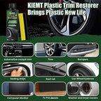 KIEMT Plastic Trim Restorer for Cars Shiny Car Stuff As New Care Kit Faded Plastic Restore