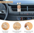 2PCS Car Diffuser Air Freshener Bottle, Refillable Empty Glass Perfume Bottles with Vent Clip, Universal Essential Oil Diffuser for Most Vehicles, Interior Car Accessories (4PCS)