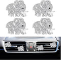 4Pcs Bling Elephant Air Vent Clips,Crystal Car Air Fresheners Vent Clip Cars Diffuser Vent Clip Rhinestone Diamond Elephant Cars Decoration Interior Decor Bling Car Accessories