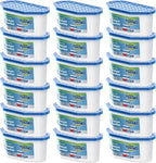 Moisture Absorbers, 18 Pack, Compact Dehumidifier for Closet, Efficient Humidity Absorber Boxes, Moisture Absorber for Closet, Odor Eliminator with Fragrance Free, Blue, 6.4oz, 300ml
