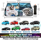 Cute Raccoon Car Windshield Sun Shade Umbrella Funny Raccoons Umbrella Sunshades for Car Rotable Upgraded UV Protecter Windshield Sun Shade Foldable Sunshade with UV Block