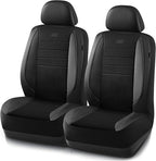 Skechers Air-Cooled Memory Foam Seat Covers,Mesh Thick Car Seat Covers,Piping Leather Car Seat Covers Front Seats,Airbag Compatible,Automotive Comfort Universal FitMost Cars,Vans,Truck,SUV,Black
