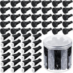 100 Pcs Metal Car Air Vent Clips with Plastic Slot Head Auto Freshener Clips Perfume Clip Replacement Air Conditioner Outlet Clips for Office Home, Black, 40 x 24 mm