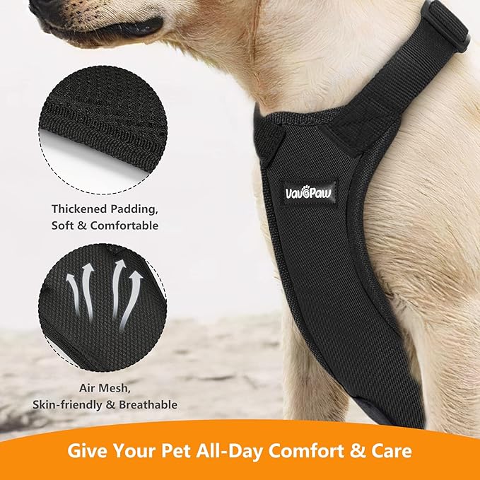 Dog Seat Belt, Safety Vest Dog Car Harness with Adjustable Buckle Dogs Seat-Belt for Vehicle Nylon Pet Safety Seats Belts Heavy Duty(XXL, Black)