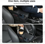 Center Console Cover, Car Armrest Cushion with Cup Holder&Tissue Box, 2 Side Storage Box, Car Armrest Storage Box Interior Accessories (Black)