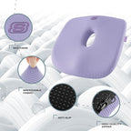 Skechers Seat Cushion Memory Foam,Donut Pillow Office Chair Cushion for Tailbone Pain Relief,Butt Pillow for Office Chair,Car seat Cushion,Long Sitting Office Workers,and Car Drivers,Purple
