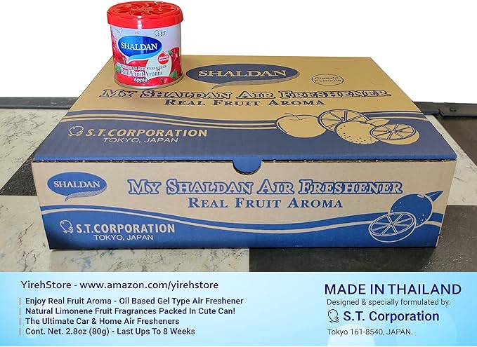My Shaldan Apple Scent 6-cans, V8 Original Classic Formula, Car Cup-holder Natural air freshener, Real Fruit Aroma