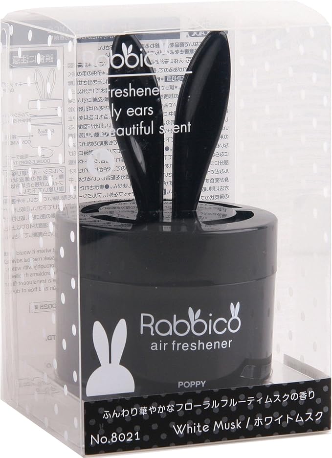 Diax RABBICO Poppy Rabbit Car/Home Air Freshener Japan 2 Packs White Musk Scent - Black