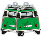 BRISA VW Collection Volkswagen Air Freshener, Room Freshener, Deodorizer for Cars T1 Bus Campervan Motif (Green Apple/Green/Set of 2)