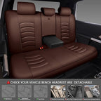 CAR PASS 3D Foam PU Leather Car Seat Covers, Universal Seat Covers Full Sets for Trucks SUV Sedan Automotive Seat Covers Armrest Airbag Compatible Waterproof Comfortable Faux Nappa Leather All Brown
