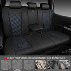 CAR PASS 3D Foam PU Leather Car Seat Covers Full Set,Luxury Breathable Faux Leather Seat Covers for Car,Anti Slip Universal Fit for SUVs Vans Sedan Truck Auto,Armrest Airbag Compatible,Black and Blue