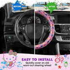 Hello Kitty Steering Wheel Cover, Official Sanrio Car Steering Wheel Cover with Easy Clip-on Car Air Freshener – Cute and Long-Lasting Hello Kitty Air Freshener for Car, Odor Eliminator, Fun Scents