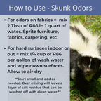 R86 Industrial All-Out Odor Eliminator, Removes Dead Animal Odor, Skunk Odor, Urine, Poop, Musty Basement & More – Natural Formula, Use Wet or Dry, Biodegradable