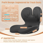Car Seat Cushion with Lumbar Support for Long Driving Truck RV, 3" Lift Breathable Ergonomic Memory Foam Cushion for Hip, Coccyx, Sciatica, Tailbone & Lower Back Support Van Office Chair (Embroider)
