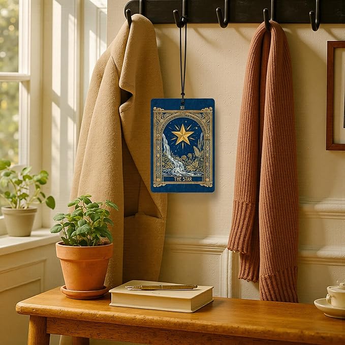 Vintage Boho Witchy Tarot Card Car Air Freshener 3 Pcs, the Sun Moon Star Tarot Card Air Freshener Hanging for Cars Books Closet Drawer, Witchy Car Accessories for Women Men（01）