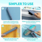 Pet Hair Remover Brush - Reusable Multifunctional Pet Hair Removal Tool for Furniture, 4 in1 Cat and Dog Hair Removal, 17.3Inch Adjustable Long Handle, Gentle on Couch Carpets Bedding (1 Set)
