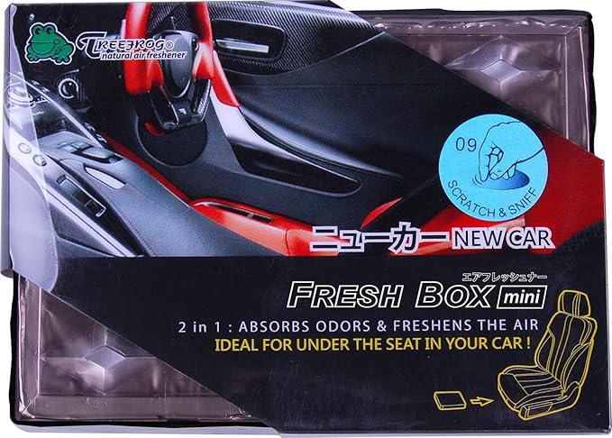9 Packs TreeFrog FRESH BOX MINI (aka Xtreme Fresh Mini) New Car Scent Premium JDM Air Freshener
