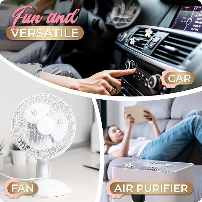 6 Pieces Daisy Car Decoration Flower Air Vent Clip Air Conditioning Outlet Clip Air Freshener Clip Car Interior Decor Charm Colorful Interior Accessories for Girls Women