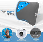 Samsonite Memory Foam Lumbar Support Pillow for Office Chair, Gaming Chair, or Car-Ergonomic Back Cushion-Home Essentials for Sitting Comfort and Posture Relief Back Support with Cooling Gel, Grey