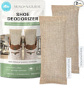 Moso Natural Shoe Deodorizer Inserts, HGTV Editor's Pick, Reusable Charcoal Odor Absorber for Shoes, Gym Bags, Sports Gear. Shoe Odor Elimination Air Purifying Bags (Beige) Two Per Pack