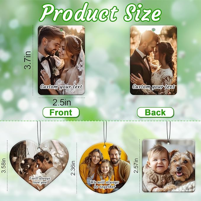3-500Pcs Custom Air Fresheners with Picture - Personalized Double Sided Photo Text Logo Air Freshener for Car Hotel Business Event Promotion (General, Rectangle)
