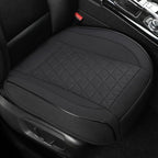 West Llama Linen Front Car Seat Cover Protector Anti-Slip Bottom Seat Cover Fits 95% of Vehicles,Wrapping Around The Bottom,Triangular Pattern(Black-2Pcs)