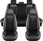AOMSAZTO Car Seat Cover for Chevrolet Chevy Blazer 2019-2025 2026 Full Set, Leather Car Seat Protector Waterproof, Non Slip Car Seat Cushion, Interior Seat Covers Automotive Accessories - Black&Grey