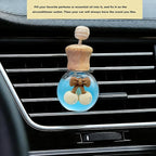 2 Pack Car Air Freshener Diffuser, Refillable Empty Glass Bottles with Vent Clip & Wooden Caps Drift Car Air Freshener for Essential Oils Long Lasting Car Fresheners-Car Accessories-A2