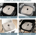 Skechers Seat Cushion Memory Foam,Donut Pillow Office Chair Cushion for Tailbone Pain Relief,Butt Pillow for Office Chair,Car seat Cushion,Long Sitting Office Workers,and Car Drivers,Beige