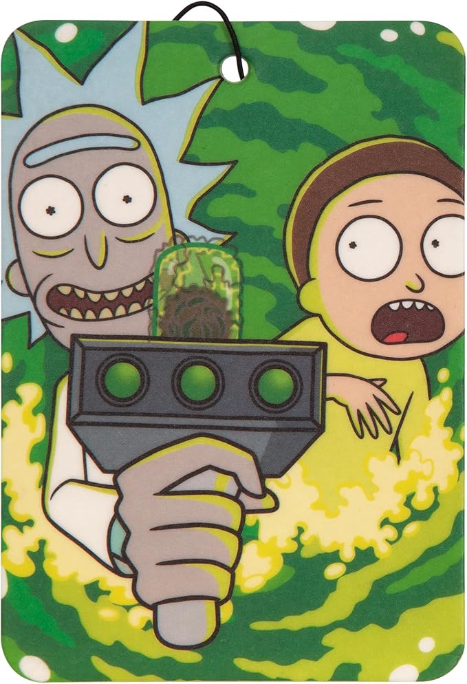 Plasticolor 005634R01 Rick and Morty 2-sided Air Freshener with different image on each side – 2 pack
