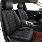 Seat Covers for Mercedes-Benz GLC 2016 2017 2018 2019 2020 2021 2022, Custom Fit Car Seat Protectors Full Set, Waterproof Premium Leather, for 5-Seater Model - Black