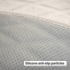 Universal Auto Faux Linen Back Car Seat Cover Beige - Breathable Rear Seat Protector with Non-Slip Bottom Size M - Diamond Stitched Bench Seats Cushion for Vehicles Cars Van SUV Truck