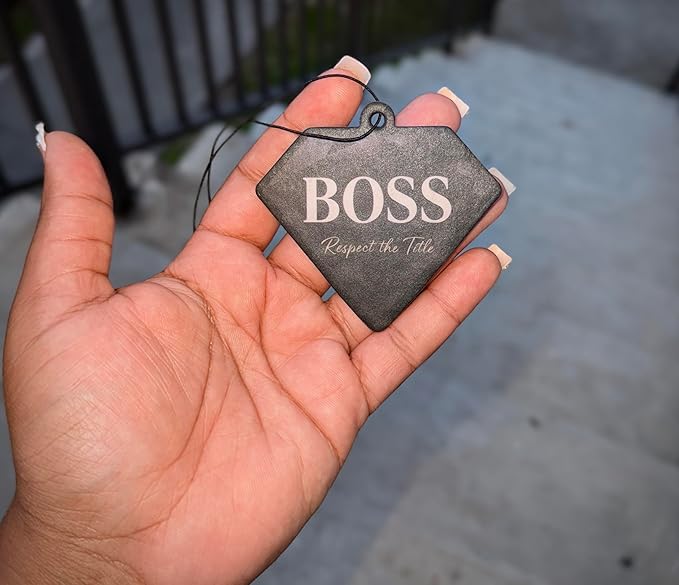 Black Ice Car Air Freshener & Keychain Bundle – Boss Diamond Hanging Car Accessory, Luxury Gift for Men & Women. for Motivation & Positive Energy