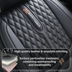 Black Car Seat Covers for Ford Bronco Sport 2021-2025 Car Seat Cover, Leather, 5 Piece Full Set, with Lumbar Support, Anti-Slip, Suitable for All Seasons, Beautify The Interior of Old Cars