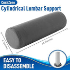 Seat Cushion, Lumbar Roll Support Pillow for Office Chair, Car, Gaming Chair, Memory Foam Back Cushion with Washable Cover for Relieving Back Pain & Improving Posture,Grey