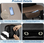 Linen Car Seat Covers Front Seat Covers Breathable Cloth Fabric Car Seat Protector Mats Pad Universal Fit 90% Vehicles,SUVs,Cars,Sedans (2Pack Brown)