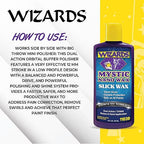 Wizards Mystic Nano Car Wax Polish - Protects and Provides Extreme Gloss and Slickness - Safe For All Paint and Clear Types Car Polishing Compound - For Both Machine and Hand Use - 8 oz