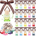Mudder 50 Pcs Gradient Hanging Car Air Freshener Empty Clear Glass Diffuser Bottles for Essential Oils Perfume Pendant for Women Guests Wedding Favors Employee Appreciation Gifts(Cube,Colorful)