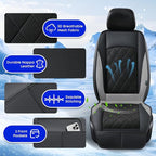 FLORICH Cooling Car Seat Cover, Ventilated Seat Cushion Cooling Car Seat Pad for Summer Driving with 8 Powerful Turbo Fans Universal Fit for Car SUV Truck Van-Dark Grey