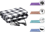 Heated Car Blanket - 12V Electric Travel Blanket for Car, Truck, SUV or RV - Portable Heated Throw for Road Trips, Camping or Winter Emergency Kit for Cold Weather Travel by Stalwart (Black Plaid)