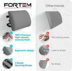 FORTEM Lumbar Support Pillow for Office Chair, Lumbar Support Pillow for Car, Back Rest for Gaming, Memory Foam Pillow, Desk Chair Cushion, Breathable & Washable Cover, Adjustable Straps