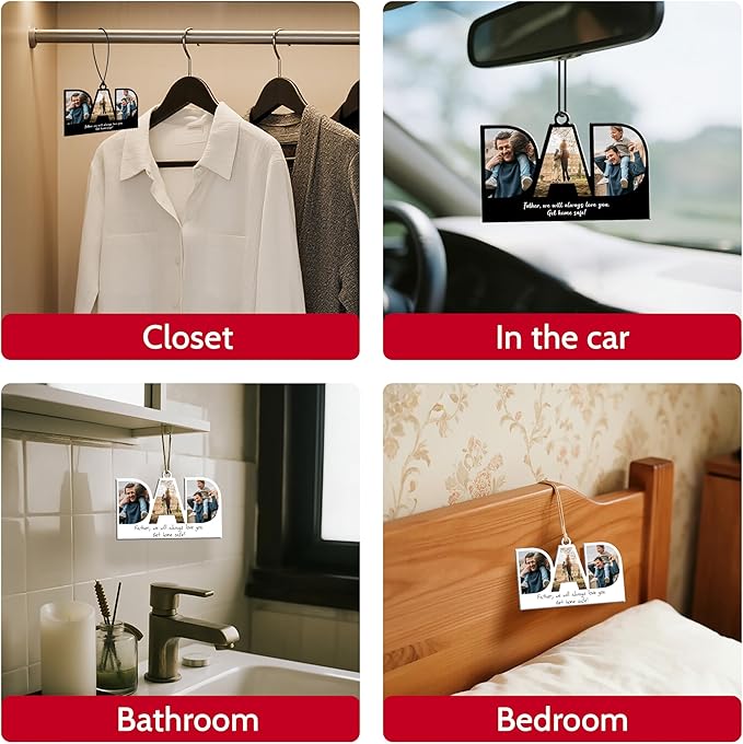 Bemaystar Custom Air Fresheners with Picture - Personalized Double Sided Photo Air Freshener,Custom Air Freshener for Car Wardrobe Bathroom Hanging Ornaments
